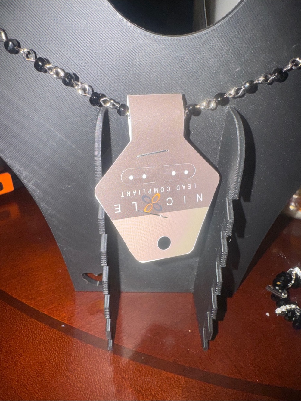 Black Pendant Necklace & Bracelet Set - Picture 10 of 10